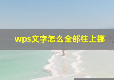 wps文字怎么全部往上挪