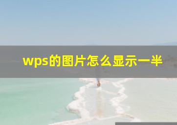 wps的图片怎么显示一半