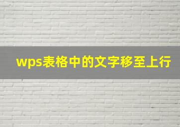 wps表格中的文字移至上行