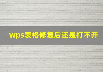 wps表格修复后还是打不开