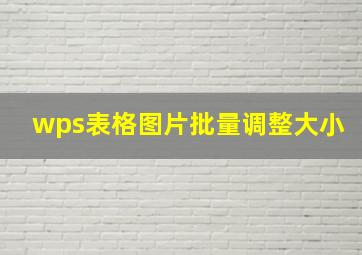 wps表格图片批量调整大小