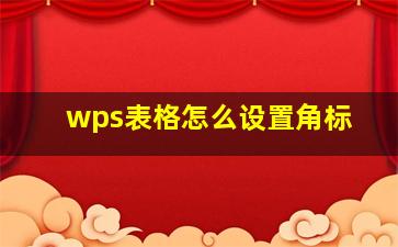 wps表格怎么设置角标