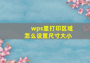 wps里打印区域怎么设置尺寸大小