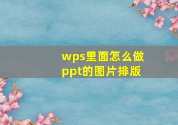 wps里面怎么做ppt的图片排版