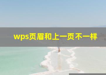 wps页眉和上一页不一样