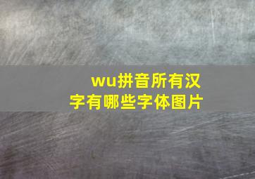 wu拼音所有汉字有哪些字体图片