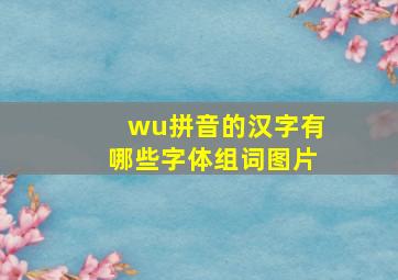 wu拼音的汉字有哪些字体组词图片