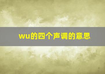 wu的四个声调的意思