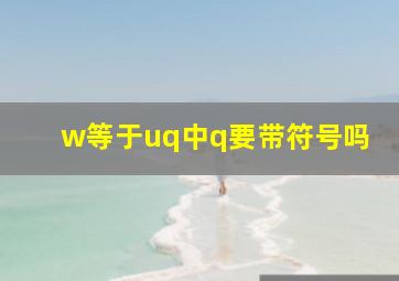 w等于uq中q要带符号吗