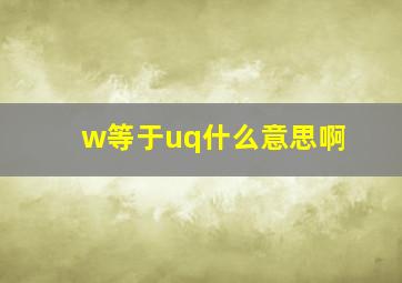 w等于uq什么意思啊