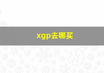 xgp去哪买