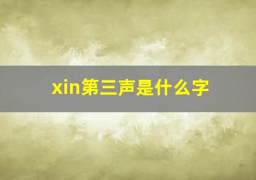 xin第三声是什么字