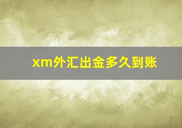 xm外汇出金多久到账