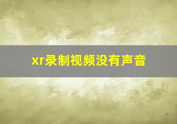 xr录制视频没有声音