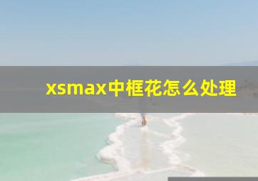 xsmax中框花怎么处理