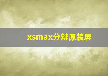 xsmax分辨原装屏