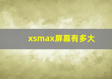 xsmax屏幕有多大