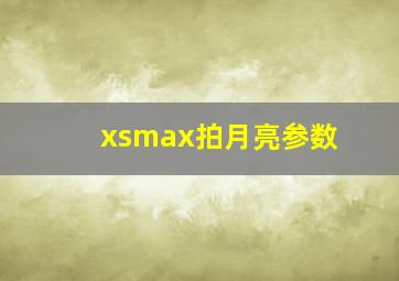 xsmax拍月亮参数