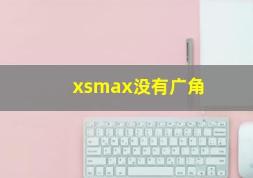 xsmax没有广角