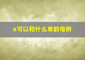 x可以和什么单韵母拼