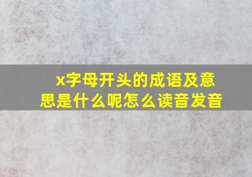 x字母开头的成语及意思是什么呢怎么读音发音