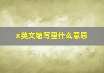 x英文缩写里什么意思