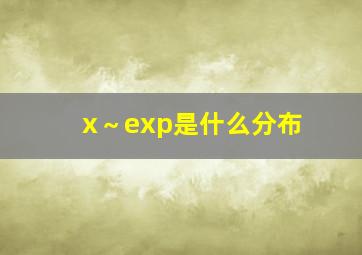 x～exp是什么分布