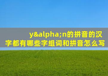 yαn的拼音的汉字都有哪些字组词和拼音怎么写