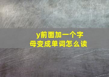 y前面加一个字母变成单词怎么读