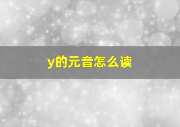 y的元音怎么读