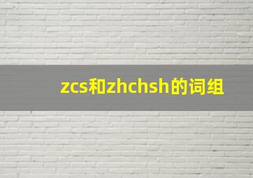 zcs和zhchsh的词组