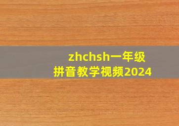 zhchsh一年级拼音教学视频2024