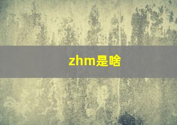 zhm是啥