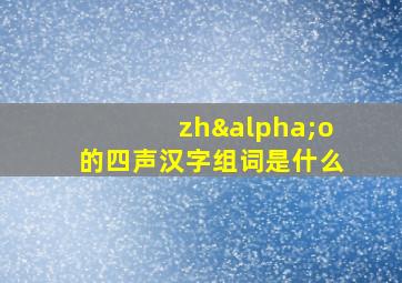 zhαo的四声汉字组词是什么