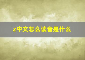 z中文怎么读音是什么