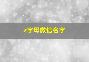 z字母微信名字