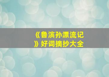 《鲁滨孙漂流记》好词摘抄大全