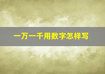 一万一千用数字怎样写