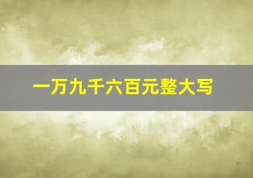 一万九千六百元整大写