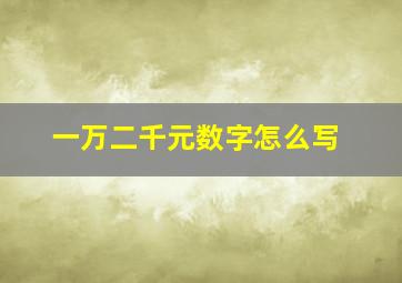 一万二千元数字怎么写