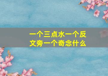 一个三点水一个反文旁一个奇念什么