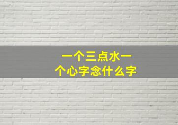 一个三点水一个心字念什么字