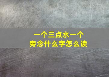 一个三点水一个旁念什么字怎么读