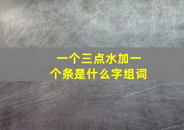 一个三点水加一个条是什么字组词