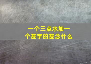 一个三点水加一个甚字的甚念什么