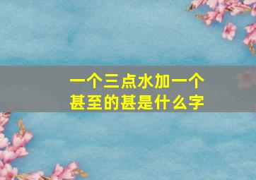 一个三点水加一个甚至的甚是什么字