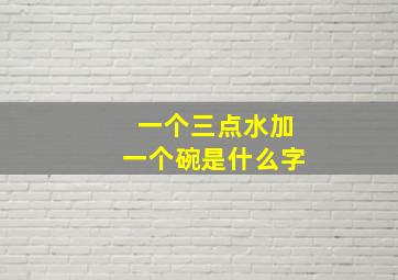 一个三点水加一个碗是什么字