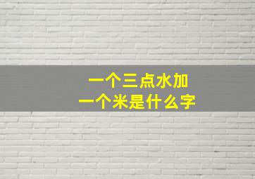 一个三点水加一个米是什么字