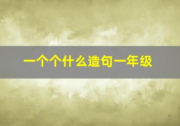 一个个什么造句一年级