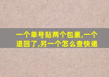 一个单号贴两个包裹,一个退回了,另一个怎么查快递